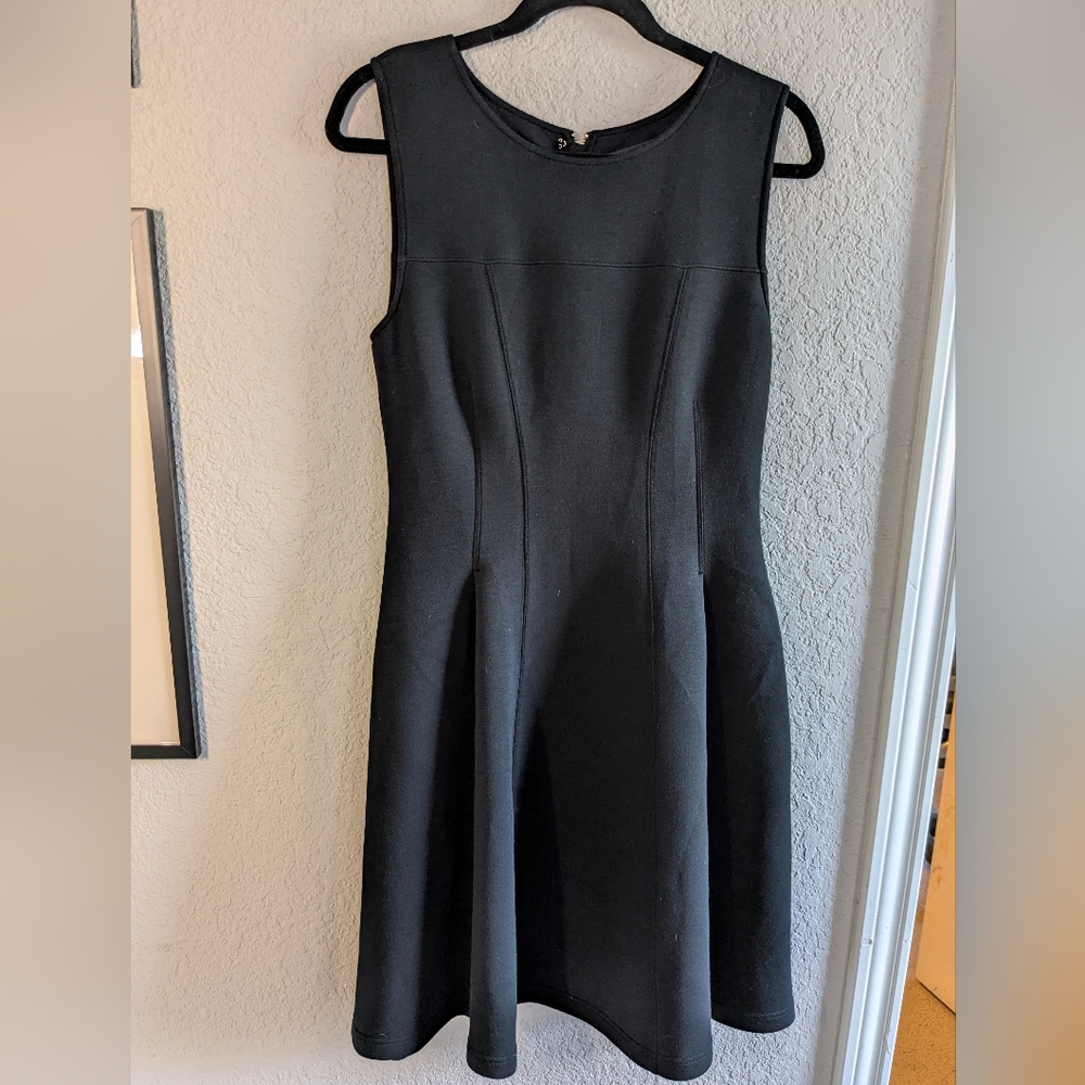Anthropologie Maeve Soft Ponte Knit Dress A-Line Sleeveless Black M Excellent